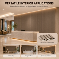 Panneau mural rainuré WPC MORLENX pour intérieur, 170 mm, quatre rainures, grain de bois, revêtement mural décoratif, 22 mm d'épaisseur, longueur personnalisée