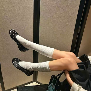 Ballerines compensées 3 cm pour femme, nouvelle collection Printemps-Automne 2026, élégantes et tendance, à bout rond, à pois, à enfiler - Product Image 6