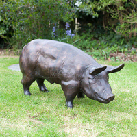 Haute qualité sur mesure en métal de taille réelle en laiton coulée grande taille Statue de sanglier Sculpture animale utilisation de jardin en plein air