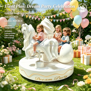 Carrusel Giratorio Infantil de 3 Asientos con Diseño de Helado, de FRP Blanco, para Parques Infantiles Interiores, Cafeterías, Fiestas, Alquiler en Centros Comerciales - Product Image 6