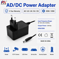 Alimentation murale personnalisable AC/DC 12V 1A avec prise EU – Adaptateur secteur pour driver LED et décodeur