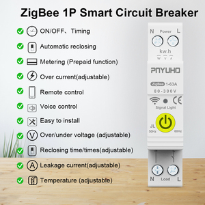 <span class=keywords><strong>Zigbee</strong></span> Smart Switch <span class=keywords><strong>Disjoncteur</strong></span> miniature 63A avec mesure de bande de protection contre les fuites MCB Smart Home Products Module de rail DIN - Product Image 6