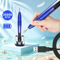 Stylo perceuse à ongles professionnel portable 35000 tr/min, faible bruit, outil électrique pour technicien ongulaire, batterie double 960 mAh, moteur à balais 15W, acier inoxydable