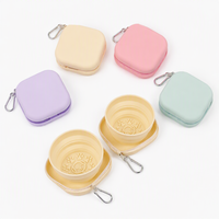 Bol pliable pour animaux de compagnie en silicone personnalisé, 2 en 1, bol portable pour chien de qualité alimentaire, double bol, mangeoire de voyage en plein air, sans BPA, antidérapant