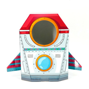 Boîte d'emballage cadeau <span class=keywords><strong>en</strong></span> <span class=keywords><strong>carton</strong></span> ondulé pour enfants, jouet alimentaire à emporter <span class=keywords><strong>en</strong></span> forme de <span class=keywords><strong>fusée</strong></span>, auto-assemblage, personnalisée à bas prix - Product Image 3