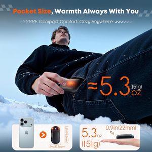 Chauffe-mains USB pour le camping en plein air, chauffe-mains électriques 6000mAh, lot de 2 chauffe-mains magnétiques rechargeables - Product Image 6