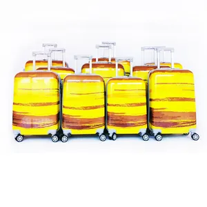 10 PCS set SKD plastic printing PC luggage trolley case 12 PCS OEM ABS PC hard shell travel suitcase set