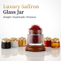 Pot de rangement en verre à rayures verticales multi-usages, couvercle doré côtelé de luxe, vide, pour crème faciale, masque, bakhoor, safran, dattes