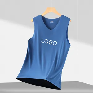 2024 new low-price basic tank tops for men v-neck plus size seamless quick drying male solid undershirts men's underwear vest