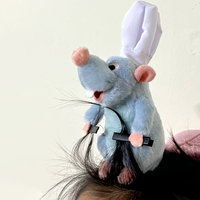 Bandeaux de poupée souris en molleton corail drôle femmes cerceau dessin animé filles Ratatouille bandeaux fête Cosplay ornement cheveux accessoires