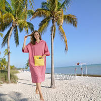 Serviette de plage en microfibre pour le surf, poncho portable, durable, séchage rapide, coupe-vent, sans sable, avec logo personnalisé