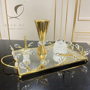 Qianhu cao cấp pha lê gương khay sắt rèn chi nhánh Inlay cho trang trí đồ trang trí hương liệu mỹ phẩm hiển thị lưu trữ - Product Image 4