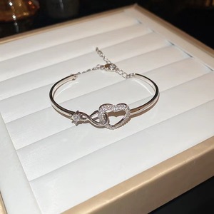 Fashion Jewelry 18k Gold Plated Heart <strong>Bracelet</strong> Women CZ Diamond <strong>Infinity</strong> <strong>Bracelet</strong> Adjustable Couple <strong>Bracelet</strong> - Product Image 2