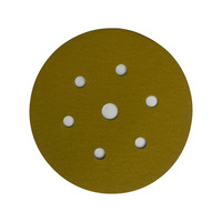 Disques abrasifs en papier abrasif de 150 mm (6 pouces) avec 7 trous et crochet et boucle dorés