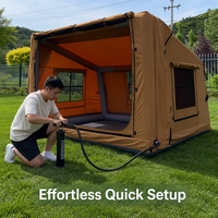 Tente gonflable d'aventure en plein air, tissu Oxford imperméable, coupe-vent, automatique