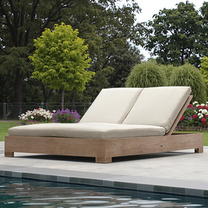 سرير مزدوج من خشب المسبح قابل للتعديل بمسند ظهر - Product Image 6