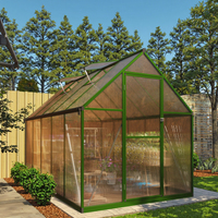 Serre en polycarbonate avec structure en aluminium de qualité supérieure, spacieuse, pour la culture de légumes et d'herbes dans le jardin