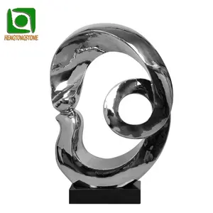 Outdoor Mirror Polished Stainless Steel Abstract Sculpture