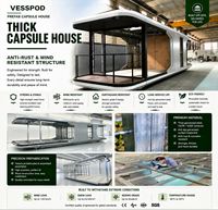Système de chauffage sanitaire complet, structure en acier modulaire, maison moderne de luxe, capsule de glamping, balcon