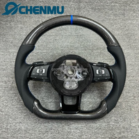 Volant en cuir et fibre de carbone le plus vendu pour VW Golf 5 6 7 R MK5 MK6 MK7 MK7.5 Gti Polo GTI Passat B7/B8 avec bande bleue