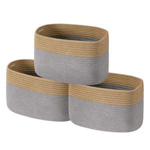 Clothing Organizer Storage Basket Cotton Rope <b>Rectangle</b> Eco Friendly Fabric Baskets <b>Bin</b> - Product Image 5