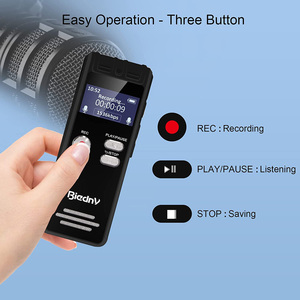 BIEDNY Premium Mini Dictaphone Enregistreur audio à commande vocale avec extension de carte TF pour conférences-Lecture WAV & MP3 - Product Image 2