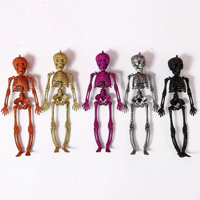 Esqueleto de horror de halloween, esqueleto de plástico, simulação de caveiras, decoração, festival fantasma, pingente de decoração