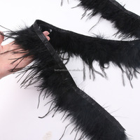 Plumes d'autruche et de marabout de dinde mélangées 10-15 cm, 1 plis, garniture moelleuse, franges d'autruche pour la décoration de robes faites à la main, prix abordable