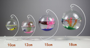 Wholesale of Transparent Glass Small Fish Tanks by Manufacturers Iron Hanging Goldfish for Residential <b>Decoration</b> - Product Image 2