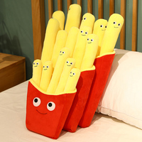En gros, Mignons coussins en peluche en forme de frites détachables, avec bandes de frites amovibles, poupées en peluche en forme de collation de restauration rapide, peluches alimentaires personnalisées