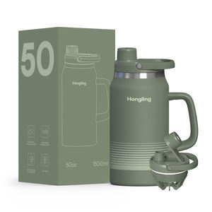 แก้วทัมเบลอร์สแตนเลสสตีลเก็บอุณหภูมิสุญญากาศ40ออนซ์พร้อมที่จับขนาดใหญ่และฝาเขย่า - Product Image 6