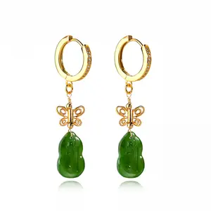 Nach Daily Drop Jade Ethnic Boho Earrings Jewelry Making Bead Green Dangling Boho Jade Ethnic Earrings Women