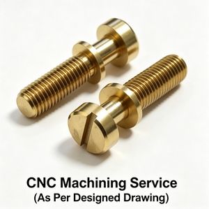สกรูปรับเกลียวภายนอกแบบกลึง CNC พร้อมแกนล็อค ชิ้นส่วนยึดแบบกำหนดเอง สกรูทองเหลืองแบบมีไหล่ สกรูแบบมีร่องและขั้นบันได - Product Image 1