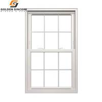 GS Diseño moderno Estilo americano Marco de aleación de aluminio insonorizado Ventanas individuales colgadas dobles para apartamento