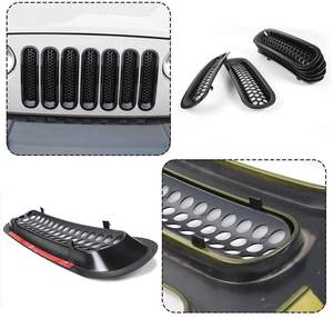 Jeep Cherokee Accessoires Chrome Porte Pare-chocs Support Radiateur Support Antibrouillard Cas Ventilateur Capot Verrouillage Pare-Soleil Vent Bug Déflecteurs - Product Image 4