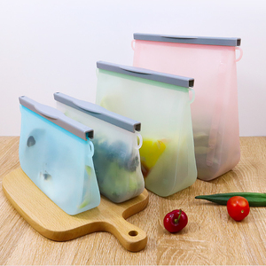 Silicone <b>Freezer</b> Bags Reusable Kitchen Silicone Food Pouch Bags Stand up Silicone Sealer Vegetable Preservation Bag - Product Image 2