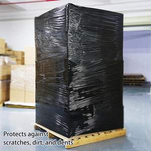 Film étirable noir en PEHD Huamaohengchun 12'' x 1000ft, lot de 4, 80 gauge, résistance industrielle, film rétractable de qualité alimentaire, durable - Product Image 5