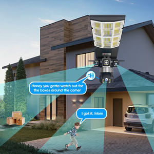 Kamera CCTV Keamanan Lampu Jalan Tenaga Surya Wifi Outdoor Tahan Air CMOS 6MP 180W Panel Lampu 3 Lensa V380 Pro Kartu Sim 4G - Product Image 6