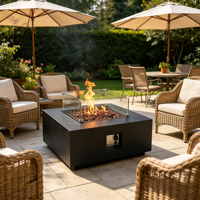 Brasero d'extérieur style vintage artisanal pour patio, terrasse, jardin, camping, pelouse