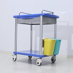 Power Flower Blue Aluminium + Abs Plastic Multifunctionele Medische Behandeling Kar Lade Afvalbakken Ziekenhuis Trolley - Product Image 2
