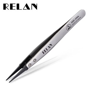Relan Anti-static Tweezers ESD-259 Stainless Steel Non-magnetic Industrial Precision <b>Tool</b> - Product Image 4