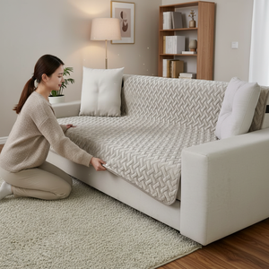 आधुनिक वाटरप्रूफ ठोस 100% पॉलिएस्टर ओवरसाइज सोफा कवर और तीन सीट सोफे के लिए - Product Image 1