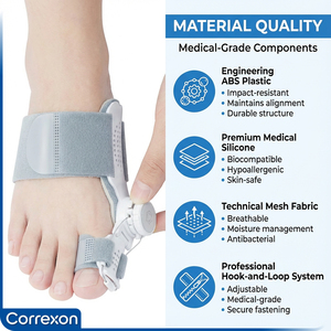 Penyangga Bunion 3-in-1 Putar yang Dapat Disesuaikan, Laris Manis, Ortosis Siang/Malam, Stabil, MOQ Rendah, Stok Banyak - Product Image 5