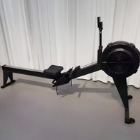 Rameur d'air pliable avec résistance par ventilateur, moniteur numérique, siège coulissant et sangles de pied pour l'exercice cardiovasculaire