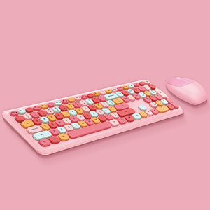 Combo de teclado y ratón inalámbricos para mujer y niña, portátil, bonito, colorido, de negocios, 2,4G - Product Image 4