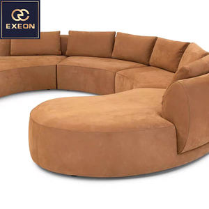 أريكة إيطالية منحنية مخصصة من المصنع فيلا مخملية عالية الجودة تصميم جديد لغرفة المعيشة أريكة متعددة الأشخاص - Product Image 6