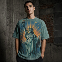 Camiseta Oversize para Hombre de 230g, 100% Algodón, Lavada, 12 Colores Sólidos en Stock, Envío el Mismo Día, Venta al por Mayor, OEM, Multicolor, Anti-Pilling