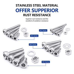 880pcs Stainless Steel <b>Bolts</b> Nuts Set M2 M3 <b>M4</b> M5 Hexagon Socket Cap Head Allen <b>Bolts</b> Din Standard Plain Nut Kits for Suppliers - Product Image 3