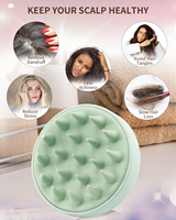 Brosse en silicone personnalisée pour le cuir chevelu masseur de tête coussin pliable de marque privée outils de lavage des cheveux avec brosse de douche avec shampoing en paille de blé