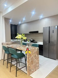 Mobili pietra gemma di marmo rosso vera pietra di Terrazzo in marmo cascata isola su misura in marmo isola tavolo da lavoro Design - Product Image 3